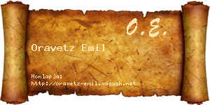 Oravetz Emil névjegykártya