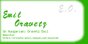 emil oravetz business card